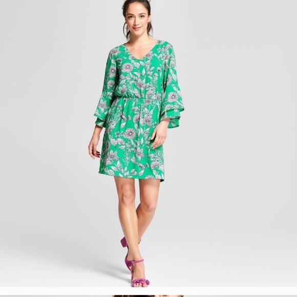 a new day Dresses | 525 Target A New Day Green Floral Dress | Poshmark